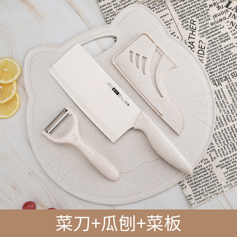Kit de cuchillos de alimentación para bebés combinación de cuchillos de cocina domésticos tablero de cocina 2 en 1 cortar un acero inoxidable sin cabello image 8