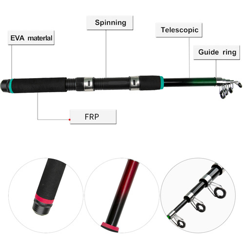 Outdoor children's spinning rod set portable spinning rod fiberglass rod wholesale all fishing rods cross-border