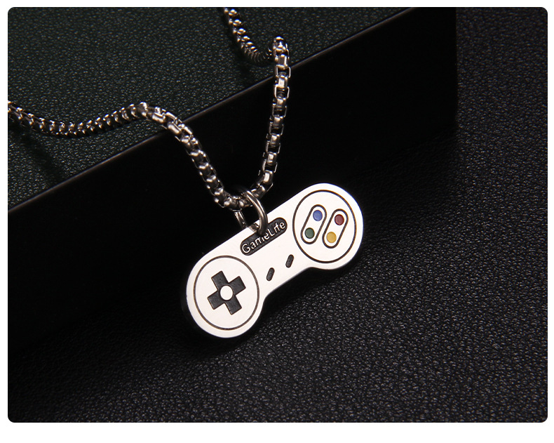 Fashion Gamepad Stainless Steel Enamel Pendant Necklace 1 Piece