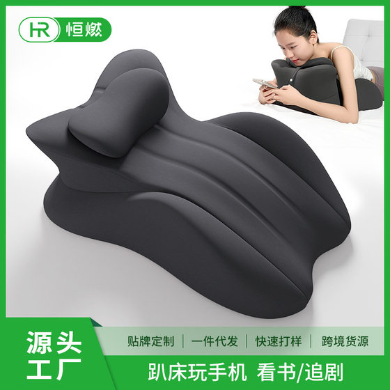 Bed sleeping pillow bedside sleeping pillow playing mobile phone cushion leg pillow waist by sleeping reading warm waist and abdomen heating pillow
