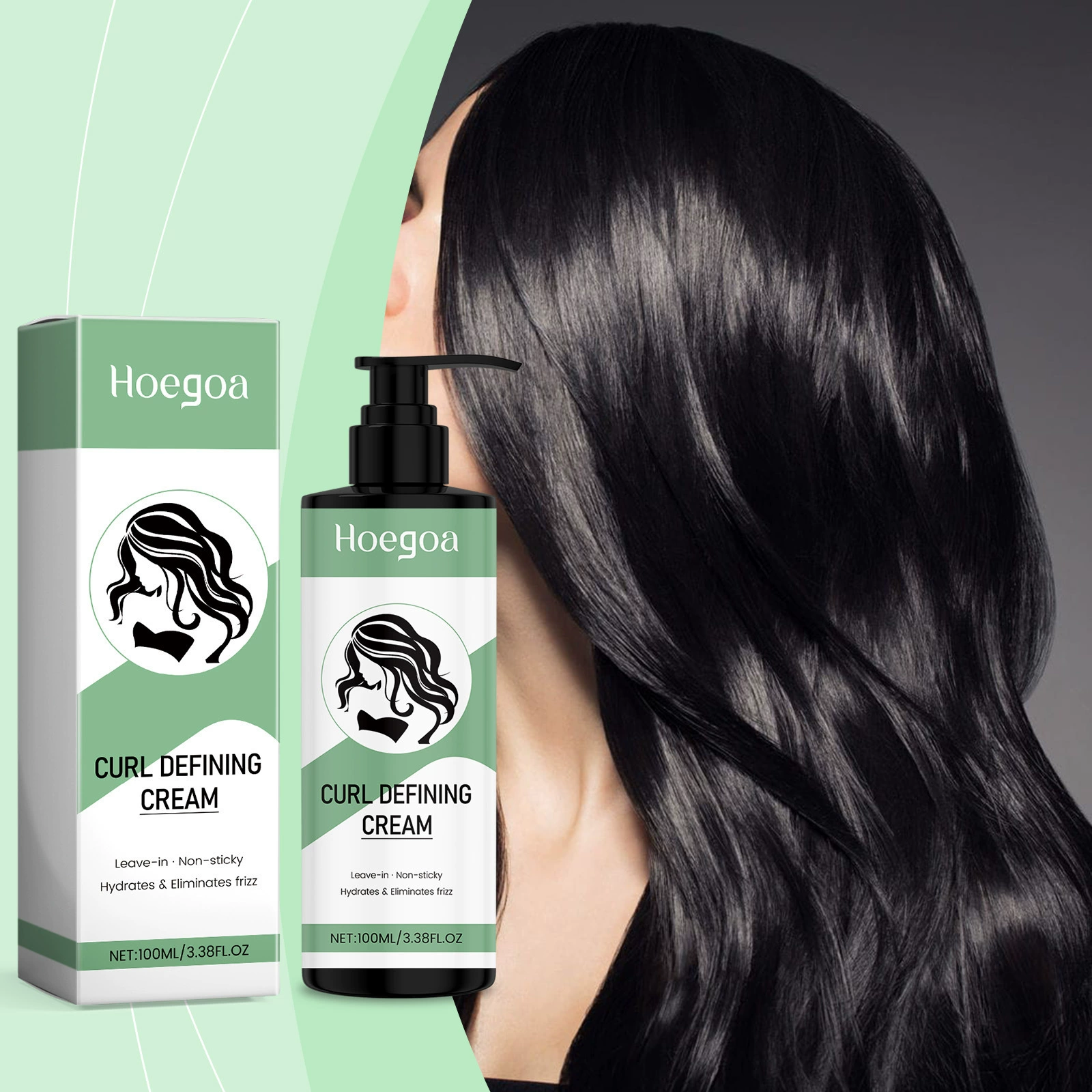 HOEGOA Молочко для укладки вьющихся волос Легкая укладка вьющихся волос Пушистые молочные волосы Эластичные натуральные вьющиеся волосы Трехмерная укладка
