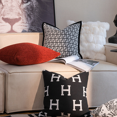 Modern Minimalist Luxury High-end Pillow Brand Damask Series Living Room Sofa Cushion Sample Room Famous Hotel Pillow