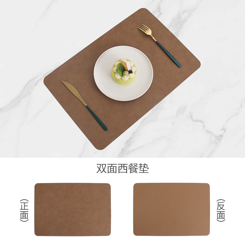 Spot mantel de cuero de pvc impermeable de doble capa patrón de cuero cuadrado mantel occidental mantel aislante de hotel mantel de mesa hogar