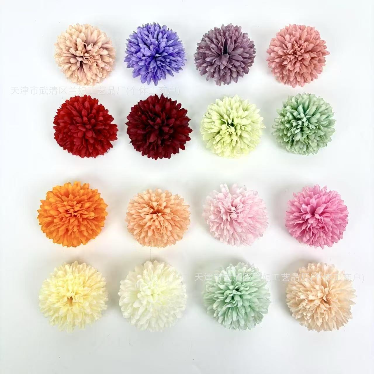 Simulación de flores de crisantemo al por mayor decoración de la sala de bodas accesorios de fotografía tela de seda de laceana flores de crisantemo