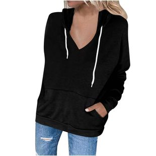 2025 autumn and winter Amazon AliExpress ladies casual solid color Joker hooded pocket long sleeve vests a generation of hair