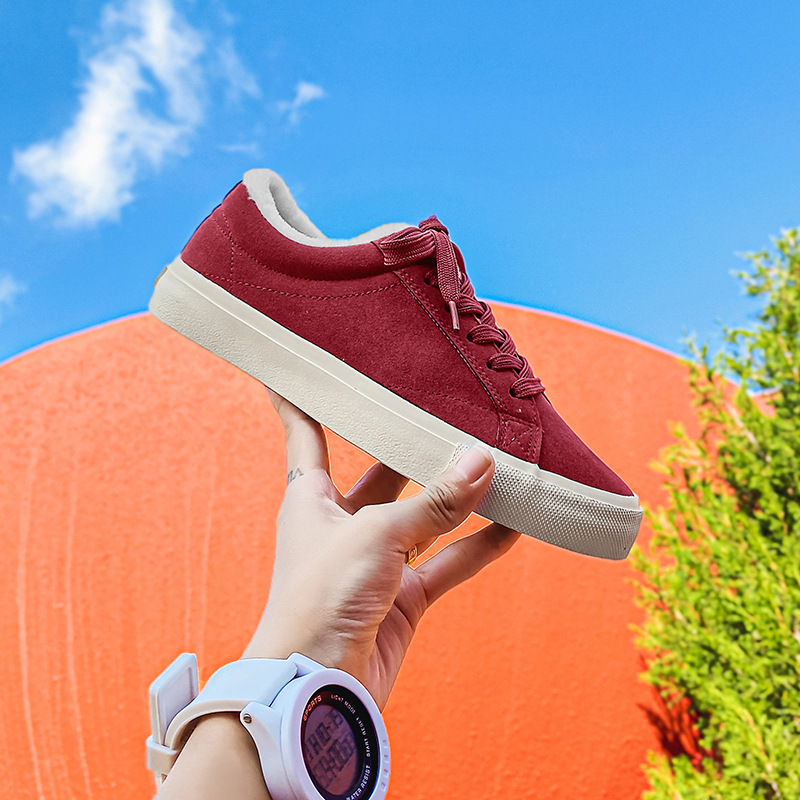 Invierno nuevos zapatos de tablero de moda todo a juego de lana forrada cálido par zapatos de lona estudiante masculino zapatos casuales al por mayor