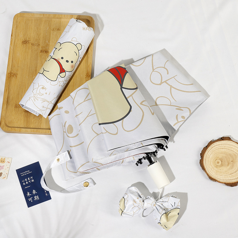 A generation of factory direct in stock 30% vinyl anti-rain umbrella for students cute Winnie bear umbrella