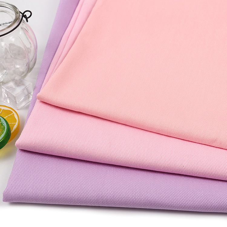 Tienda de tela en línea 265gsm tela orgánica de color sólido Twill fábrica textil proveedor al por mayor
