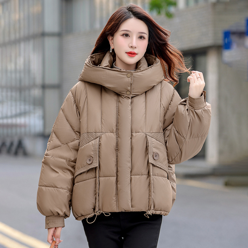 Algodón mujer gruesa corta 2024 invierno nuevo estilo coreano suelto ropa de algodón pan chaqueta de algodón abrigo de mujer