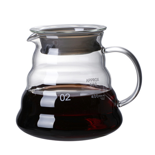 Manufacturer wholesale Yunduo coffee pot glass hand brewing sharing pot heat-resistant glass pot home coffee set with logo printing