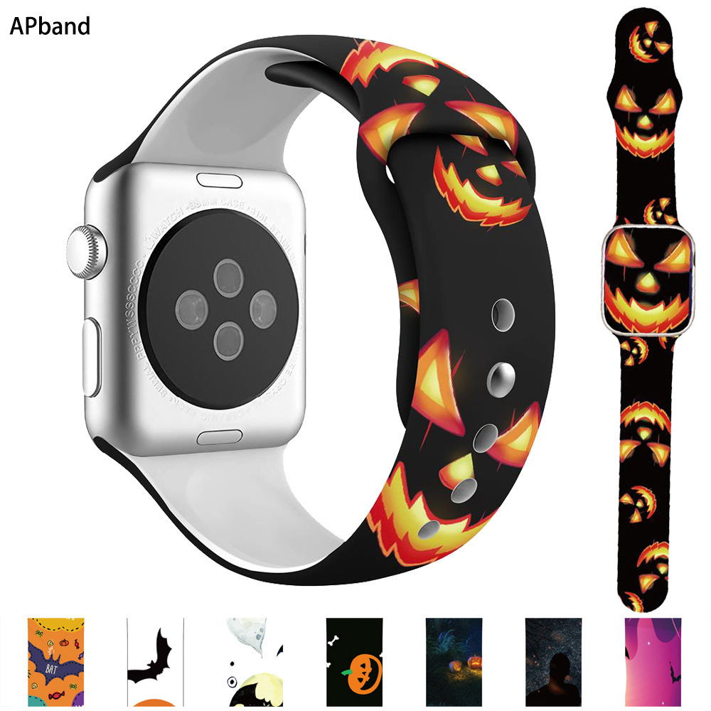 Suitable for Apple Watch 8/7/6/3/Se Generation 40/41/ 42/45mm Halloween Official Silicone Strap