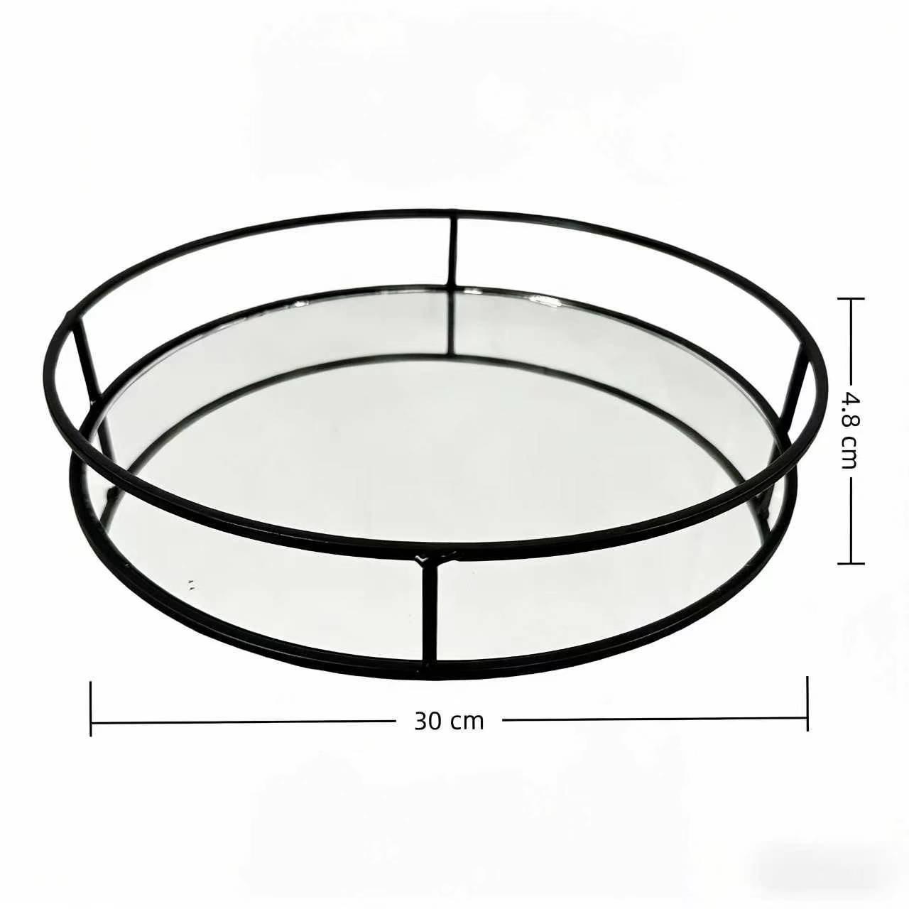 Espejo de lujo ligero bandeja de almacenamiento cosméticos perfumes joyas acabado estante de pastel estante de escritorio ins bandeja de aire