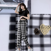 现货 高弹色织平纹格子布 西装衬衫连衣裙裤料 黑白复古双弹格子