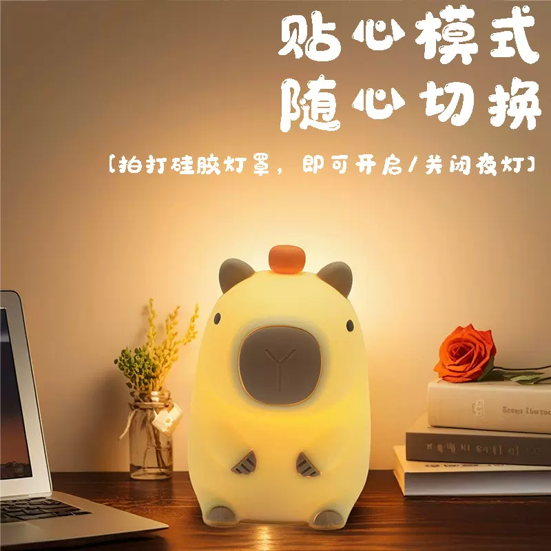 跨境硅胶拍拍灯小夜灯柔光卧室床头灯伴睡高颜值台灯可爱生日礼物