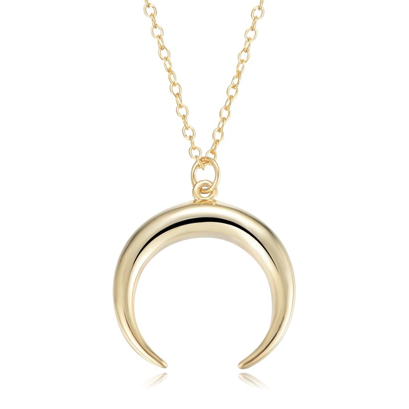 Peishang s925 vintage ins Crescent simple moda colgante europeo y americano nuevo cuerno Luna collar Romano