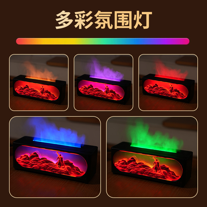 2025新品壁炉仿真火焰香薰机蓝牙音箱家用卧室桌面大雾加湿器礼品|undefined