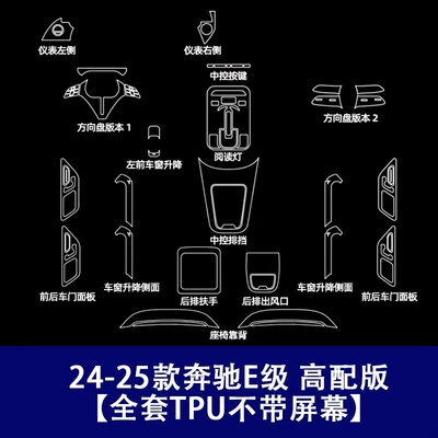 Suitable for 25 Models of Car interior film - 24-25-mercedes-benz-e-class-luxury-version-full-set-of-soft-film-without-screen