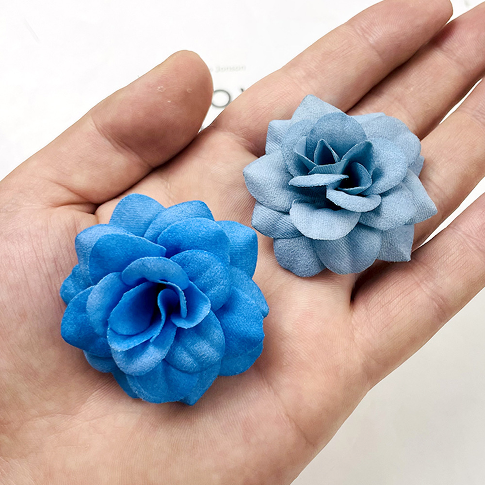 Simulación de tela de terciopelo de pequeño ángulo flores de rosa DIY sombreros hechos a mano arreglos de flores bolsas de props para el hogar adornos florales