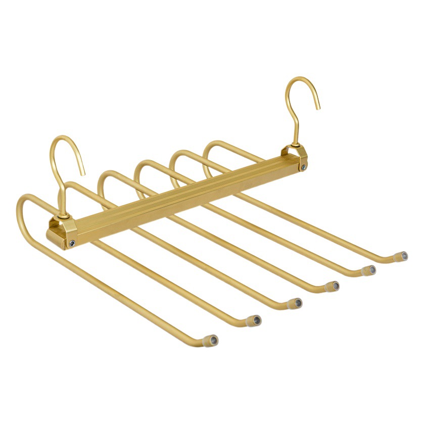 Perchero plegable de aleación de aluminio para pantalones, para uso doméstico, perchero mágico multicapa para pantalones, perchero multifuncional engrosado para pantalones, organizador de pantalones.