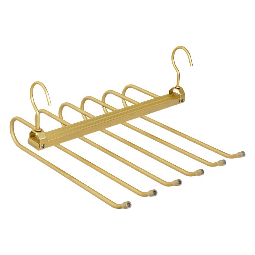 Складная вешалка для брюк из алюминиевого сплава для домашнего использования, волшебная многослойная вешалка для брюк, многофункциональная утолщенная вешалка для брюк, вешалка для хранения брюк.