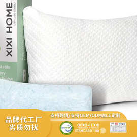 定做bamboo pillow碎海绵枕、竹纤维枕头慢回弹记忆棉枕 跨境枕头