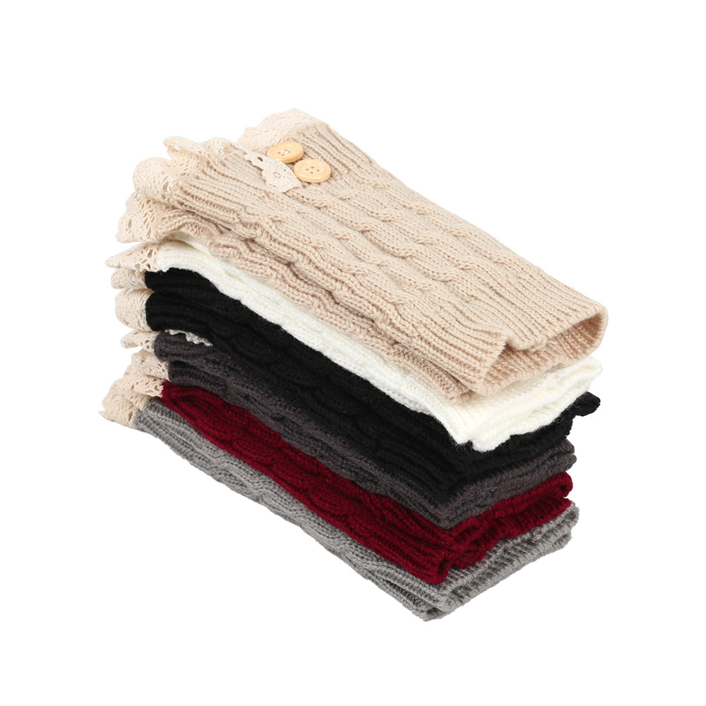 80g Weight sock cover Classification sock cover Lingerie Type Polyacrylonitrile Fiber Fabric Type A Pair Quantity Daily Occasion Warm, Breathable Function Color Block, Lace Pattern Winter, Spring, Autumn Season Women's Gender Jacquard Design Casual, Sweet Style Japanese Loose Button Foot Sock Lace Short Booties New Knitted Fashion Short Boots Sets Wool Leg Warmers 5