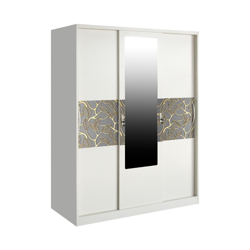 Hierro de impresión armario dormitorio del hogar simple armario puerta corredera gabinete de almacenamiento para sala de alquiler image 4