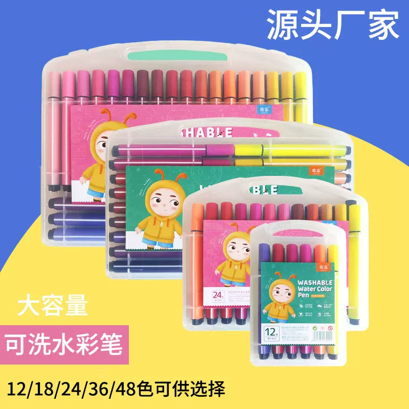 Children's watercolour, crayons, triangular capacious set for elementary school students, brush, washable, wholesale