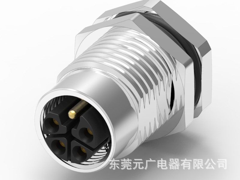 M12 L-CODE 5PIN 母头 前锁面板PG9