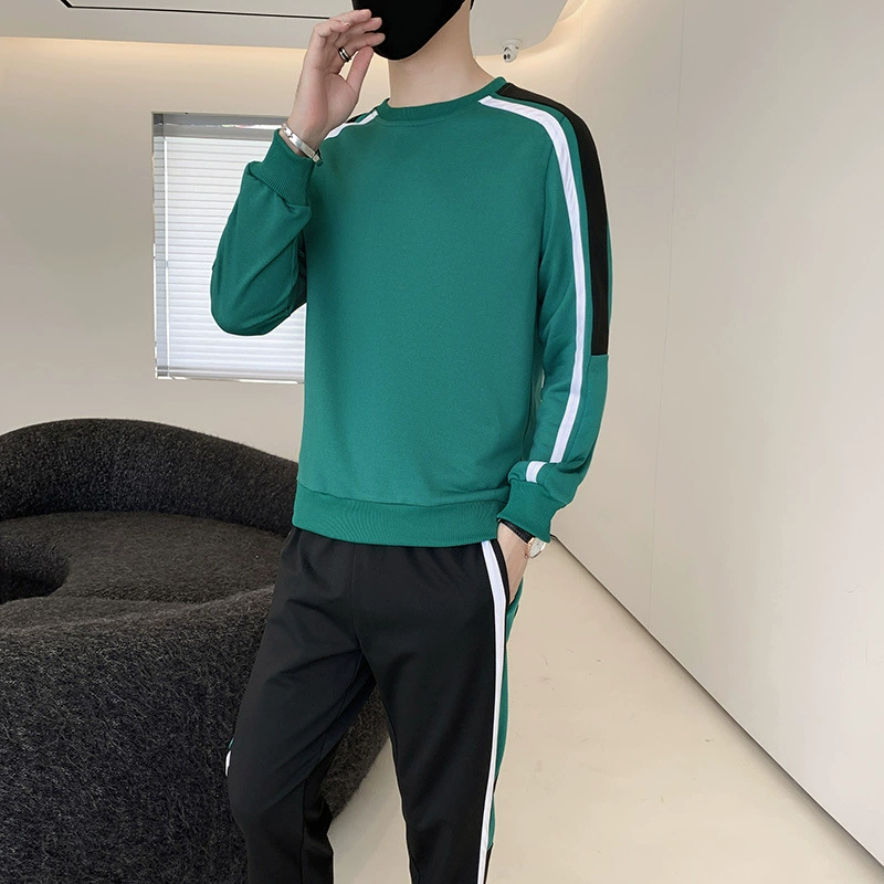 Новый весенне-осенний мужской спортивный костюм для бега IMS пуловер с круглым вырезом и длинным рукавом футболка свитер костюм мужская одежда