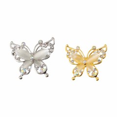 Korean Version Diamond-embellished Butterfly Pin for Women, Pearl Brooch, Sweater Coat Decoration, Factory Wholesale