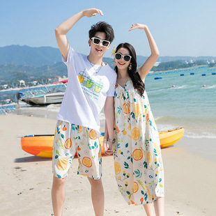 Couple's clothing summer New Seaside Photography leisure design sense dress Sanya Travel vacation beach dress suit