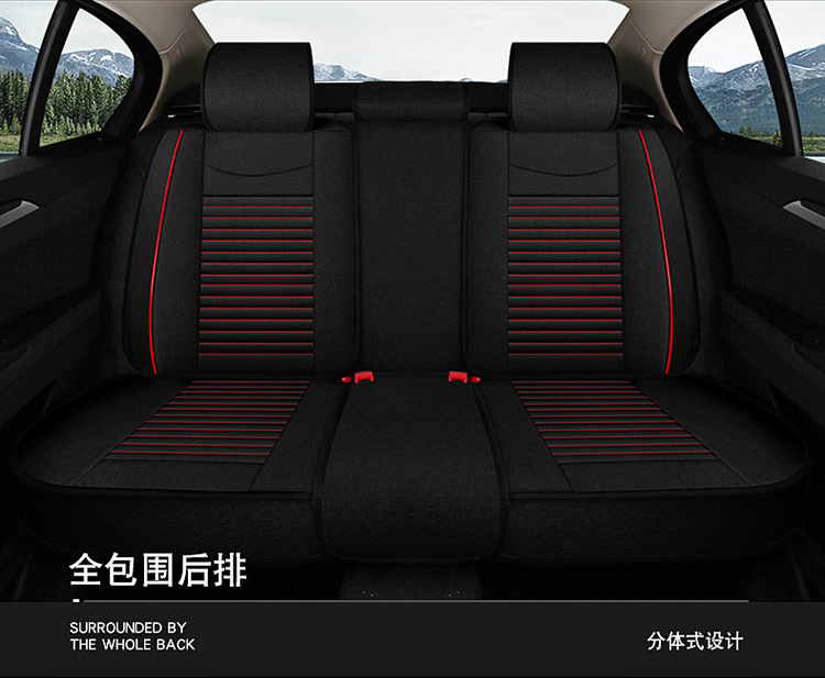 Car Seat Cover for All Seasons 2024 New Style Bag Seat Cover Linen Fabric Car Seat Cushion Surround Seat Cover