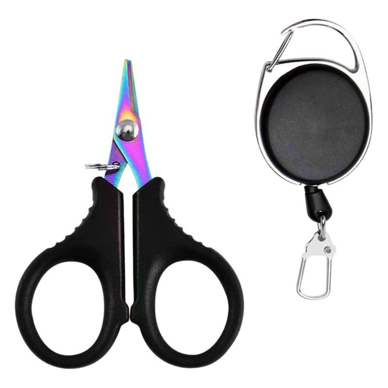 Multi-functional titanium-plated fishing scissors household scissors PE wire scissors lead leather fishing line scissors nylon wire luya pliers scissors office scissors