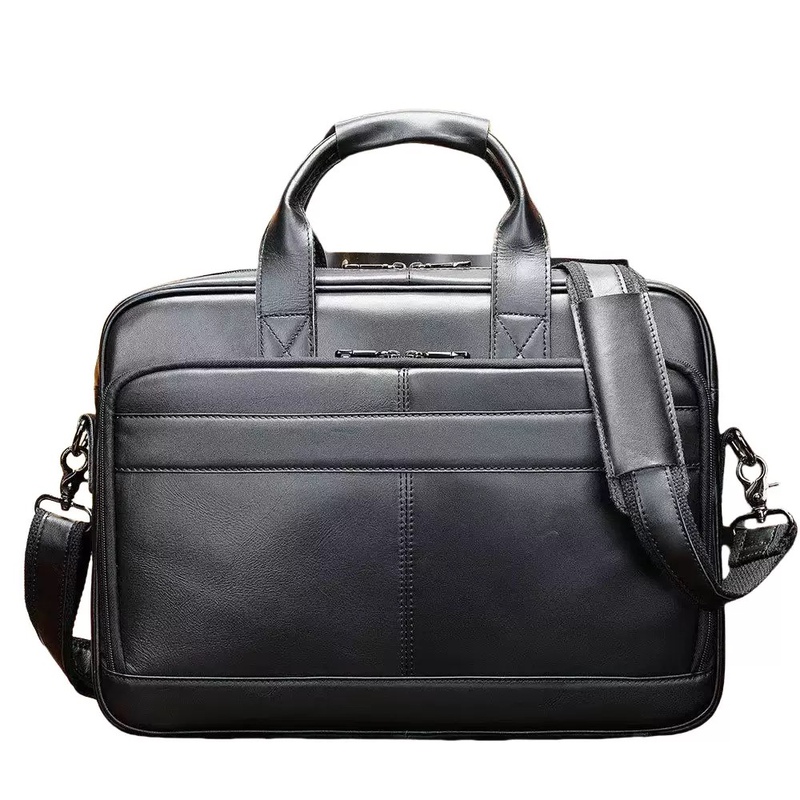 Men's Leather Messenger Bag, Laptop Briefcase, Business Shoulder Bag, Computer Handbag, Portable and Lightweight