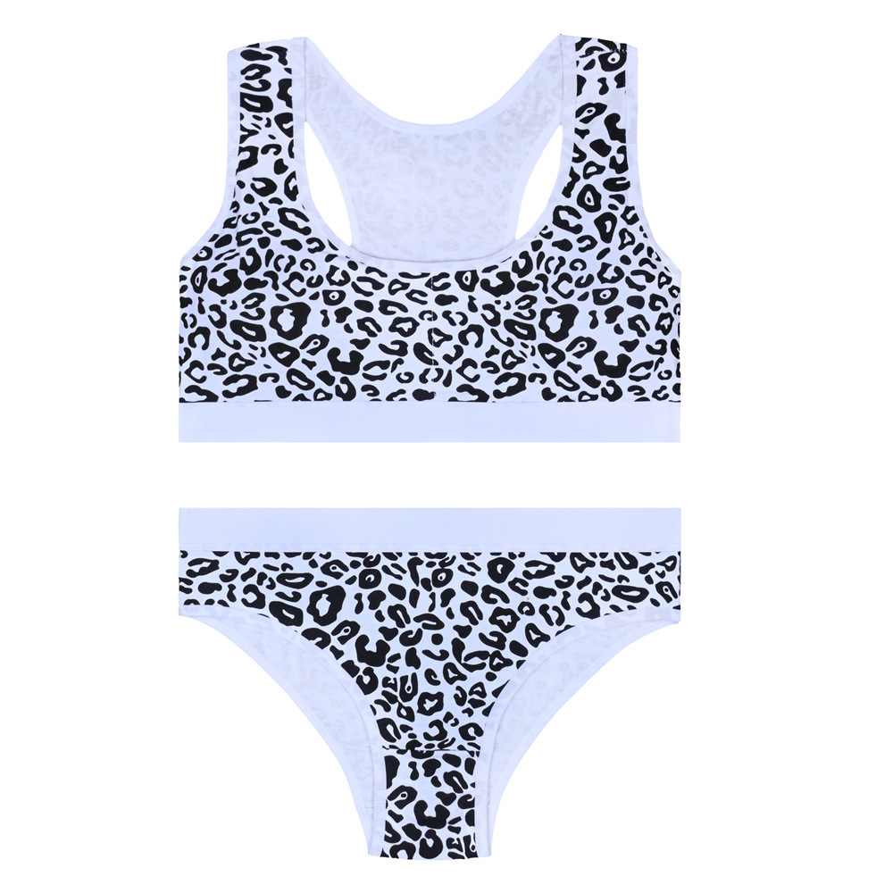 Ropa interior deportiva para niñas, sujetador de desarrollo para estudiantes de secundaria, copa fija, ropa interior de algodón para niñas, 12-16 años