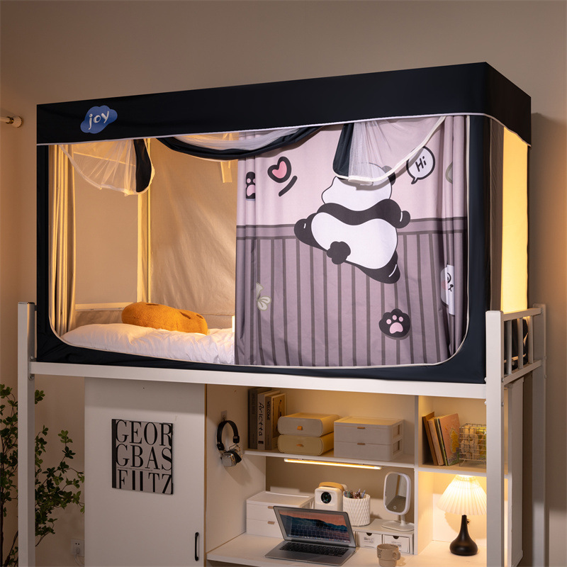 Nuevo tipo de instalación gratuita dormitorio de estudiantes cama individual mosquitera anti-mosquitos 2025 nueva cama superior e inferior dormitorio para bebés anti-caída
