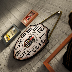 高分子_2681_照片牆混搭組合相框工業風裝飾畫loft麋鹿頭盾牌鍾