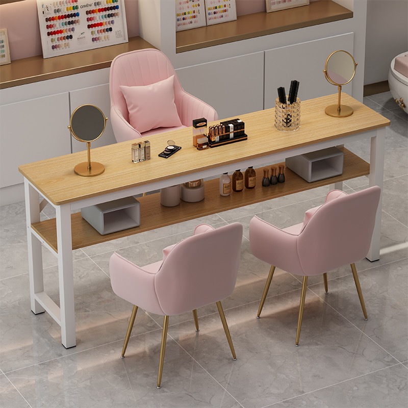 Trendy nail art table, fashionable and affordable, economical table and chair set, commercial-grade, small, light luxury, Japanese-style, single or double nail art station