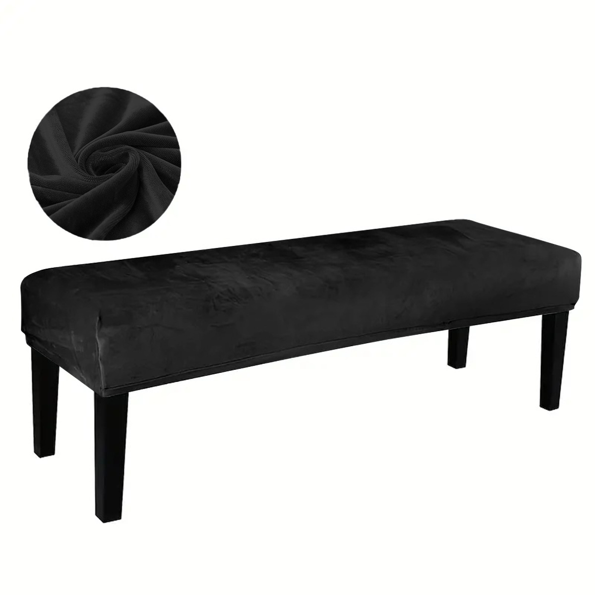 Funda de terciopelo elástica plateada para banco Amazon con cuerda, antideslizante, a prueba de polvo, funda universal de terciopelo de color sólido para taburete y silla.