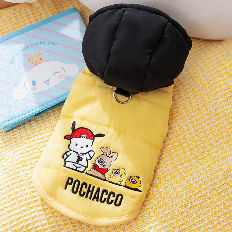 Otoño y invierno, gato, perro, pacha, chaleco de algodón con capuchón, perro, gato sin pelo, ropa de algodón cálida, ropa de gato, mascota