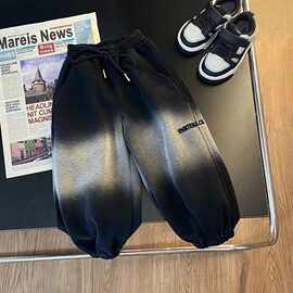 男童裤子秋冬2024新中小儿童休闲束脚裤运动长裤男孩加厚卫裤洋气