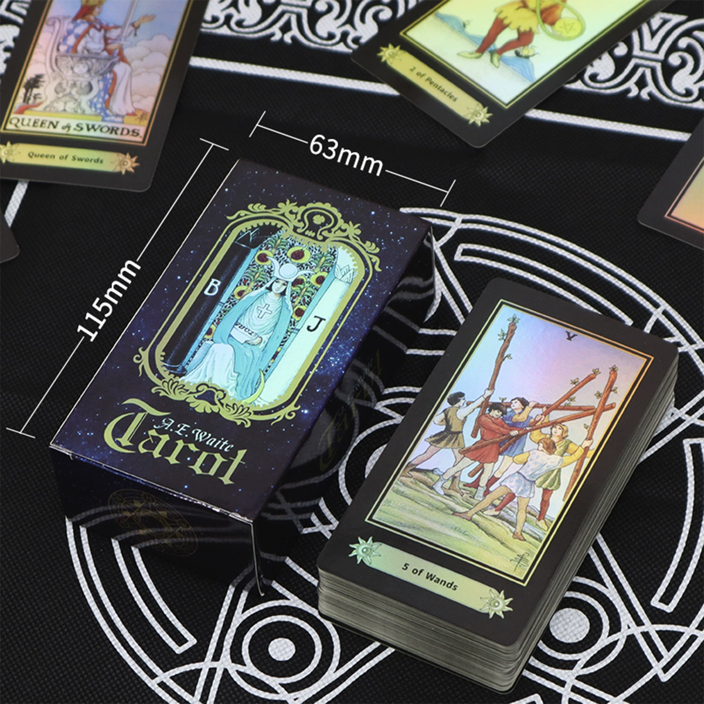 Карточная игра A.E.Wailt Tarot Genuine Wailt Tarot Plain Laser Silver Card Board Game Card Flash Card