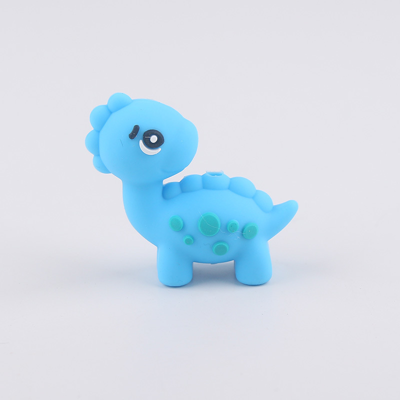 Dibujos animados Dinosaur Dental Topeador Cuentas de goteo Bolígrafo de cuentas de bricolaje Pezones para bebés Cadena anti-caída Amazon