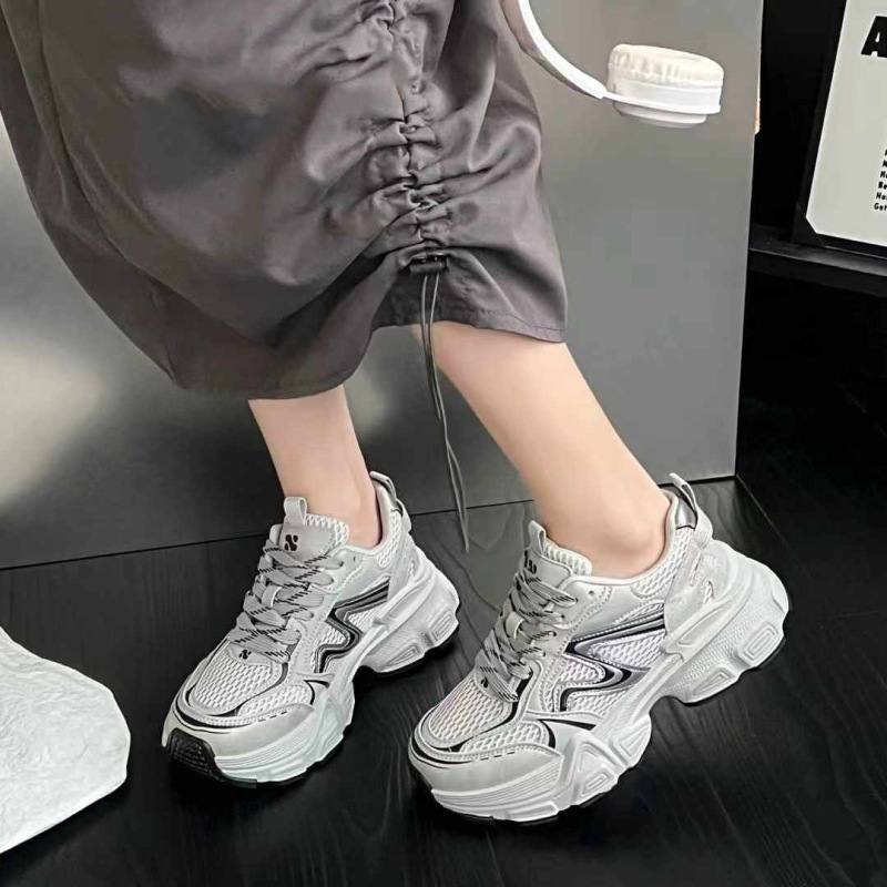 厚底内增高时尚超火老爹鞋女2025秋季新款网面运动休闲鞋|undefined