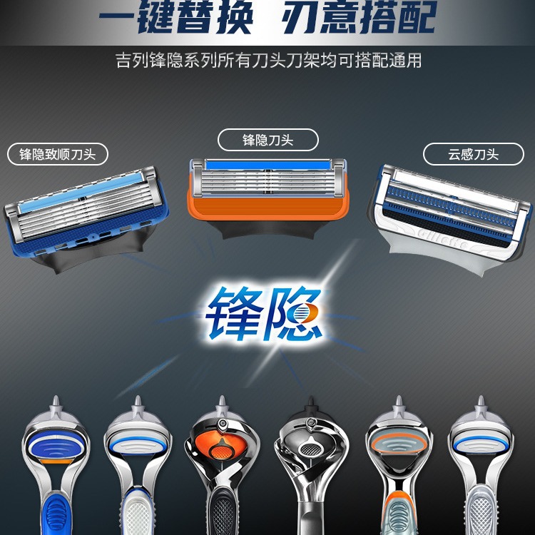 Afeitadora manual Gillette Fusion ProGlide con cuchillas de repuesto y mango ergonómico