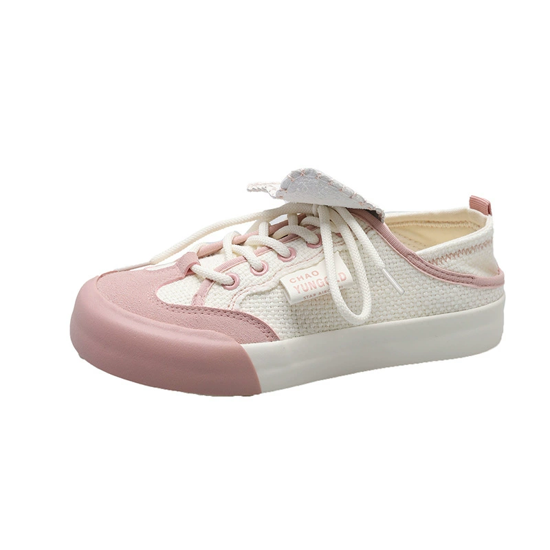 Нишевая повседневная летняя одежда для студентов? ugly mango head canvas shoes for women lazy one-legged sneakers and single shoes