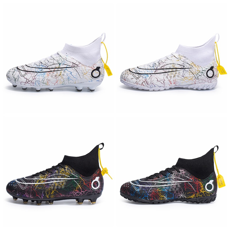 2022 transfronterizo más el tamaño Nuevo FGTF transpirable de los hombres de alta superior de uñas largas y cortas zapatos de fútbol zapatos de entrenamiento de hierba zapatos de fútbol