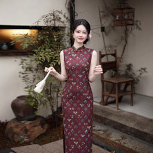 新中式国风年轻款绝美砖红色旗袍复古风2026夏季日常少女感连衣裙