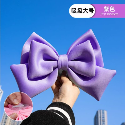 Motosiklet ləvazimatları və aksesuarları: helmet full helmet decoration women - purple-bow-large-size-3020cm